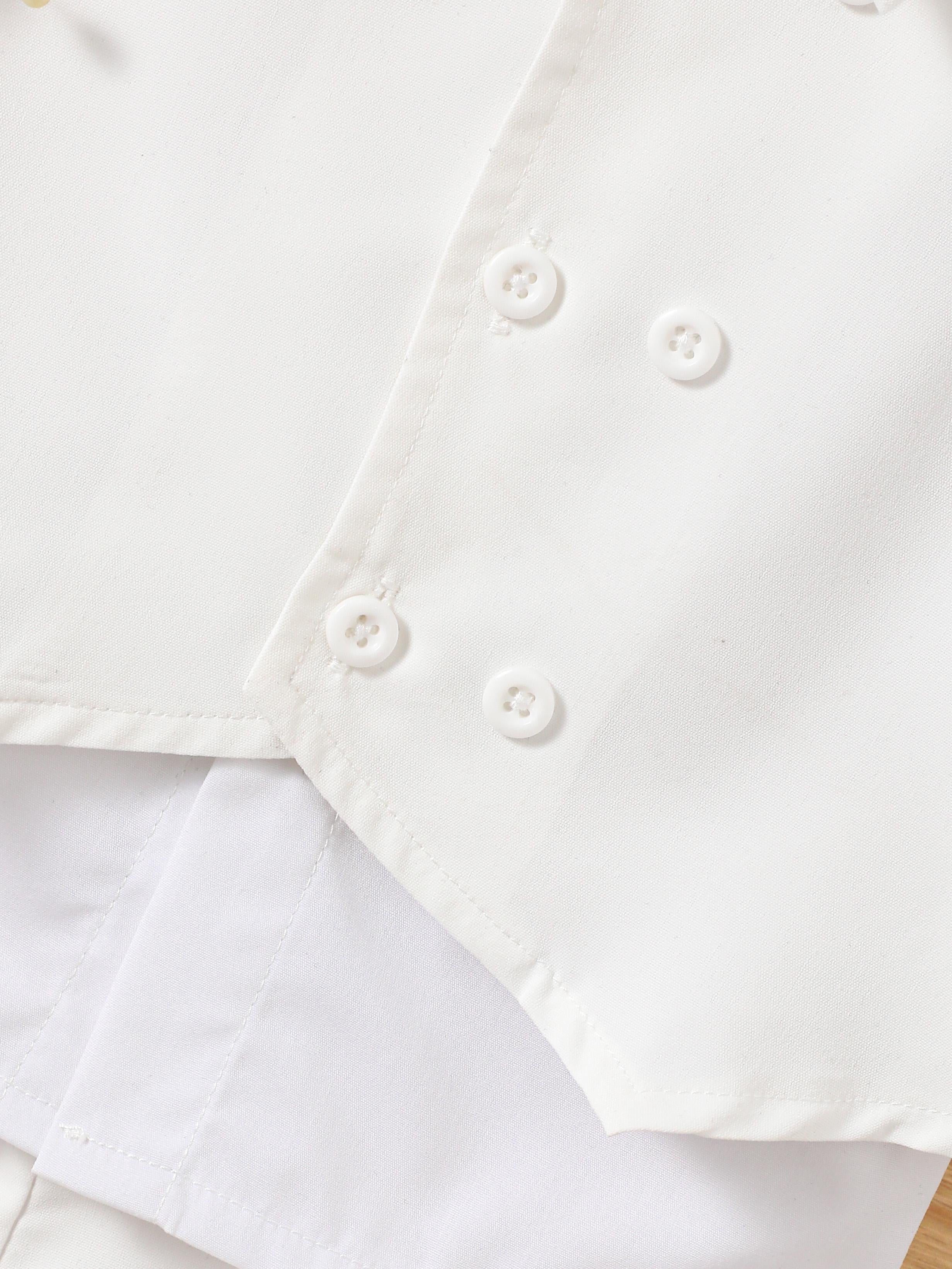 3-18M Ready Stock Baby Boys Gentle Outfits Turn-down Collar Bow Tie Shirt Vest Shorts 3Pcs Clothes Sets White For Christening Catpapa 462307162