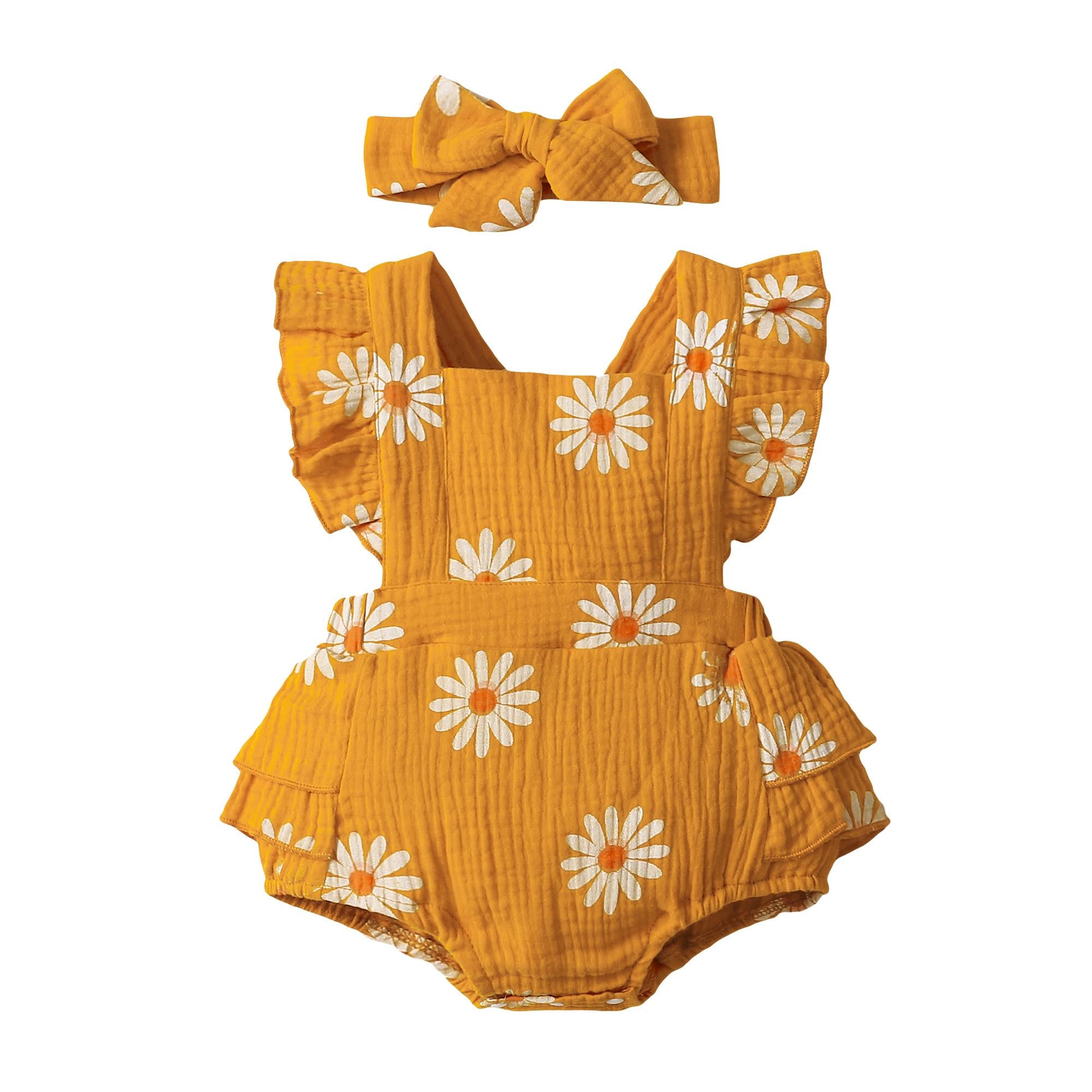 0-18M Baby Girls Clothes New Born Baby Bodysuit Daisy Flying Sleeve Romper Wholesale Baby Clothes Catpapa 32102758