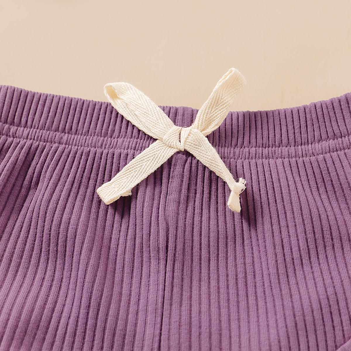 3-18M Baby Girl Clothes Short Sleeve Shirt Cute Shorts Set Cotton Clothes Purple Catpapa YMX1912913-4