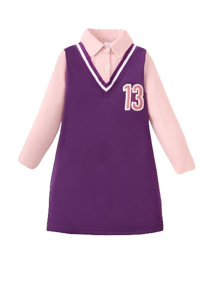 1-6Y Baby Girls Fall Dress Baby Girls One Piece Casual Dress Purple Wholesale Baby Clothes Catpapa 462308307