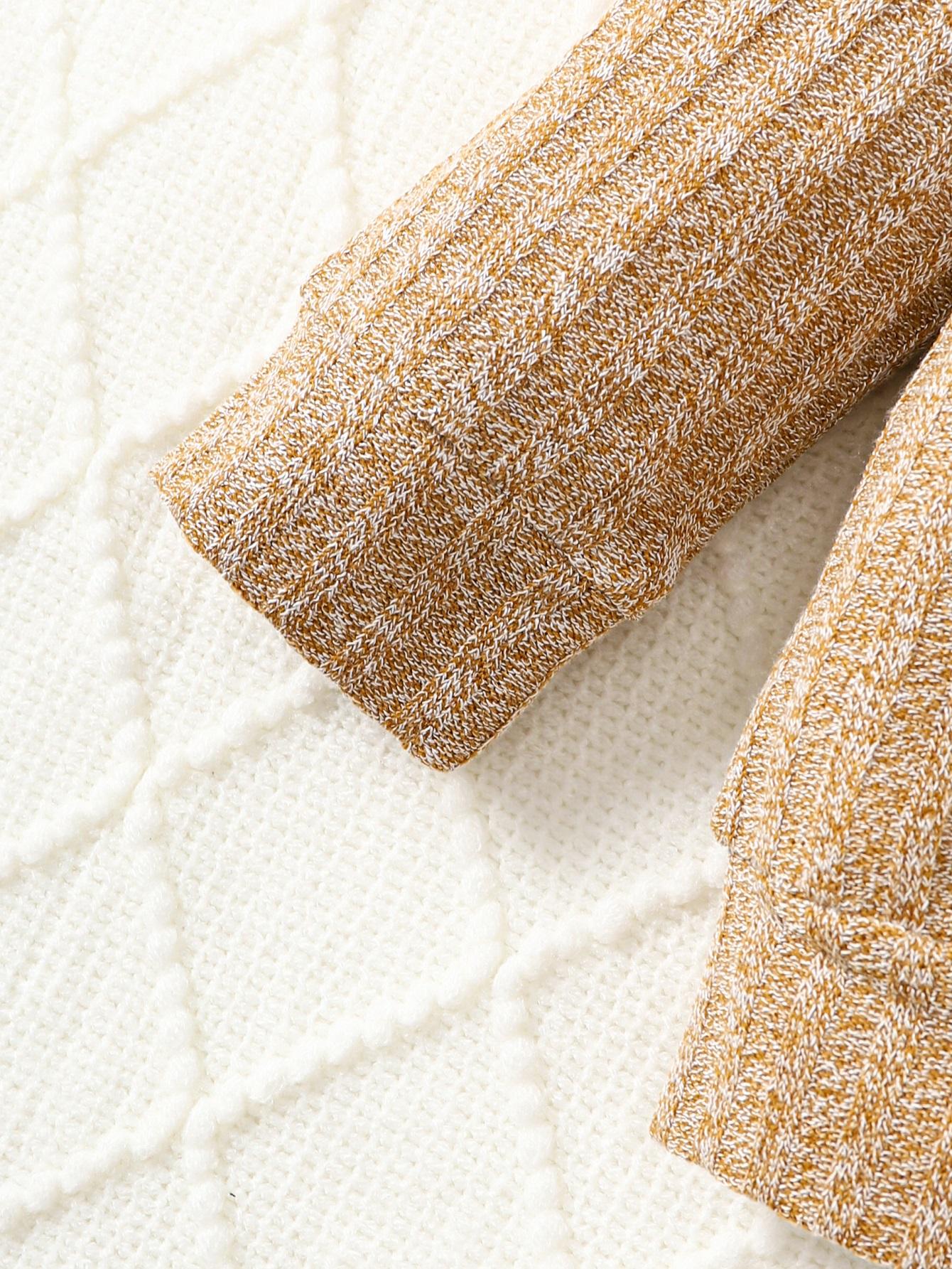 6M-3Y Baby Boys Clothes Solid Color Casual Knitted Long Sleeve Hoodies Tops Elastic Pants 2Pcs Outfits Size: 6M-3Y Light Brown Catpapa 462308181