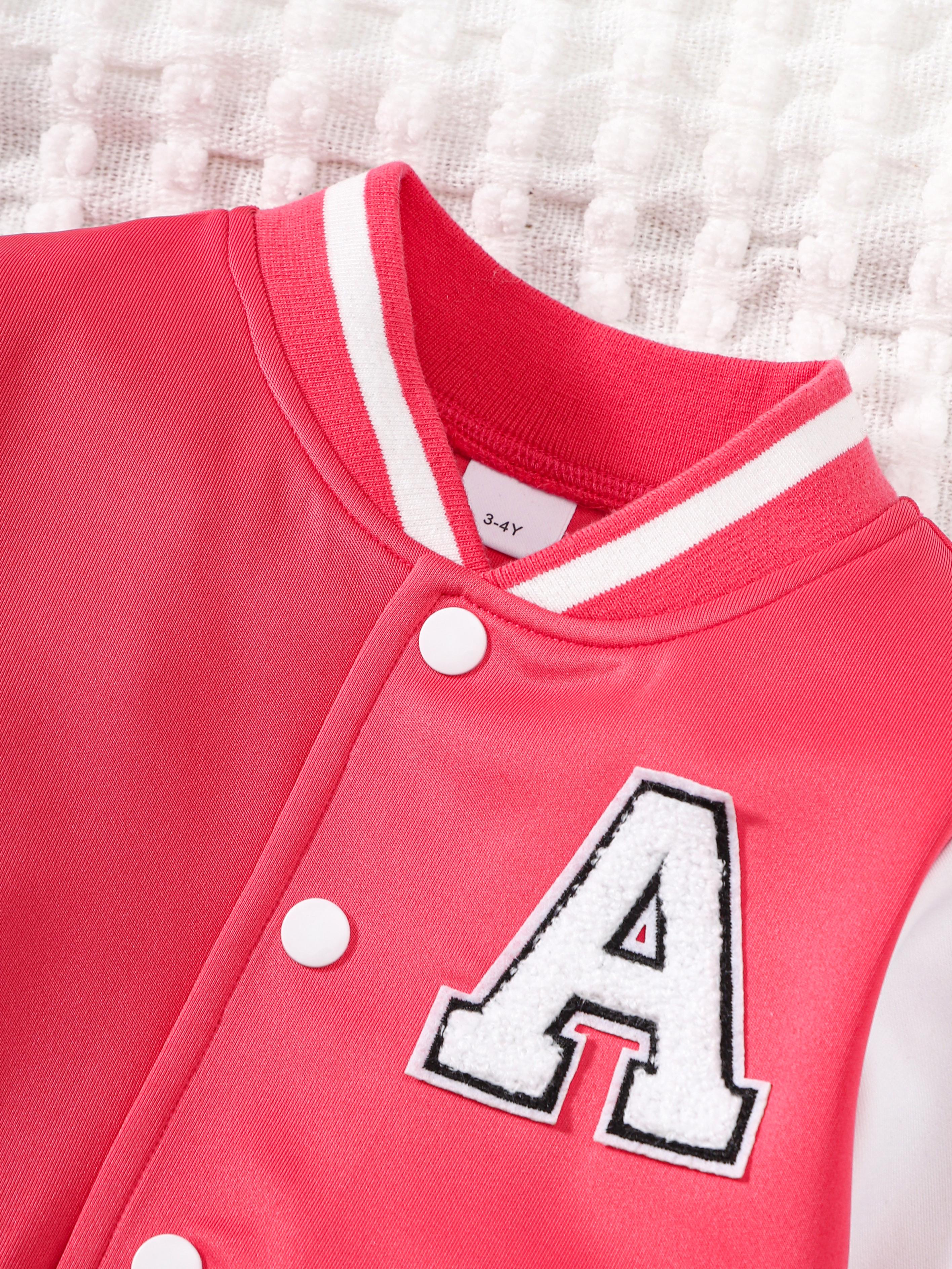 1-8Y Kid Toddler Girls Skirts Set Baseball Jacket Elastic Skirt 2Pcs Spring Fall Clothing From 1-8Y Rose Red Catpapa 462307165