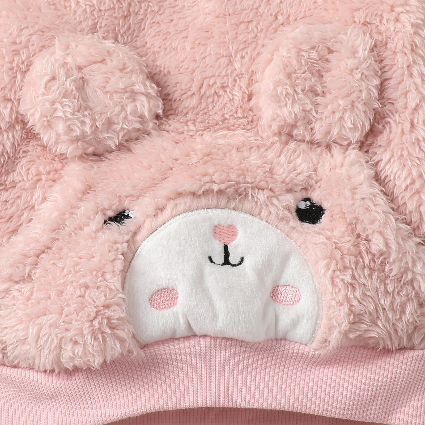 6M-3Y Kids Fashion Ready Stock Girls Clothes Outfits Rabbit Fluffy Tops Elastic Pants 2Pcs Outfits Pink Catpapa WS112209601