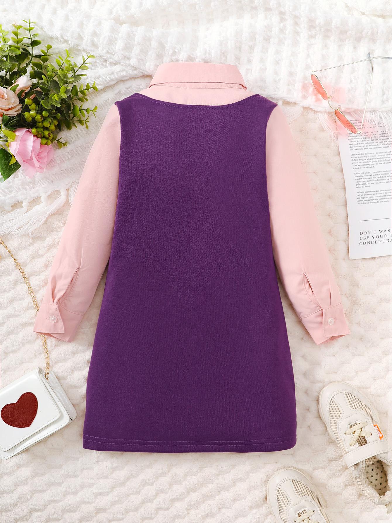 1-6Y Baby Girls Fall Dress Baby Girls One Piece Casual Dress Purple Wholesale Baby Clothes Catpapa 462308307