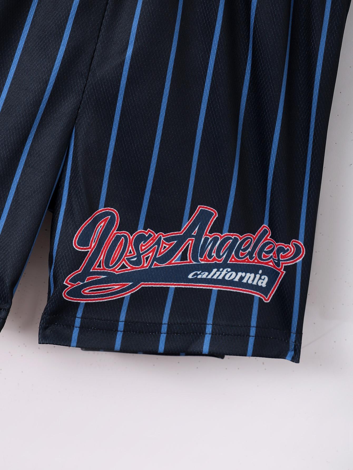 7-15Y Ready Stock Kid Boys Sport Style Clothes Number Print Stripe Sleeveless Tanks Tops Elastic Shorts 2pcs Casual Outfits Black Catpapa 462312004
