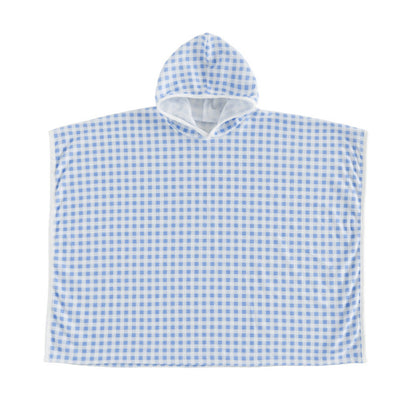 Wholesale 1-6Y Kids Hooded Gingham Poncho Cape Coat, Soft Woven Plaid Casual Lightweight Children Cloak Outerwear