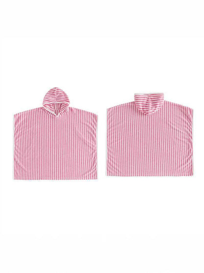 Wholesale 1-6Y Kids Striped Hooded Cape Coat, Unisex Soft Knit Casual Poncho Outerwear