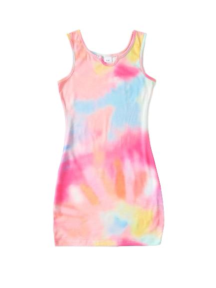 5-14Y Ready Stock Kids Girls Dress Tie-dye Sleeveless Summer Leisure Dress One Piece Casual Dress Catpapa M623229