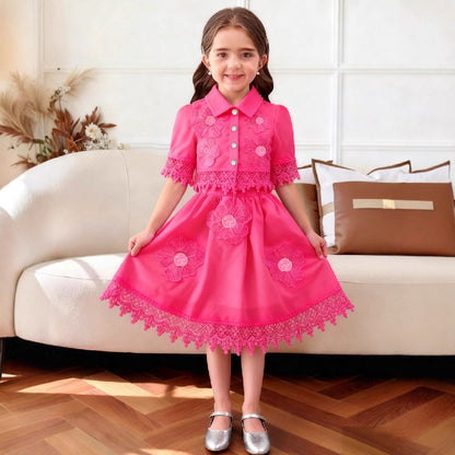 2-8Y Wholesale Girls Dress Bulk Flower Girl Dresses White Lace Christian Baptism Dress Muslim Eid Al-Fitr Bulk Kids Clothes