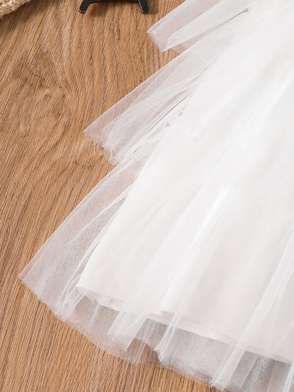 Wholesale 6M-4T Girls Spaghetti Strap Ghost Tiered Tulle Princess Dress, Kids Halloween Soft Mesh Party Dress