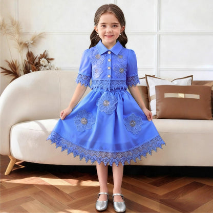 2-8Y Wholesale Girls Dress Bulk Flower Girl Dresses White Lace Christian Baptism Dress Muslim Eid Al-Fitr Bulk Kids Clothes
