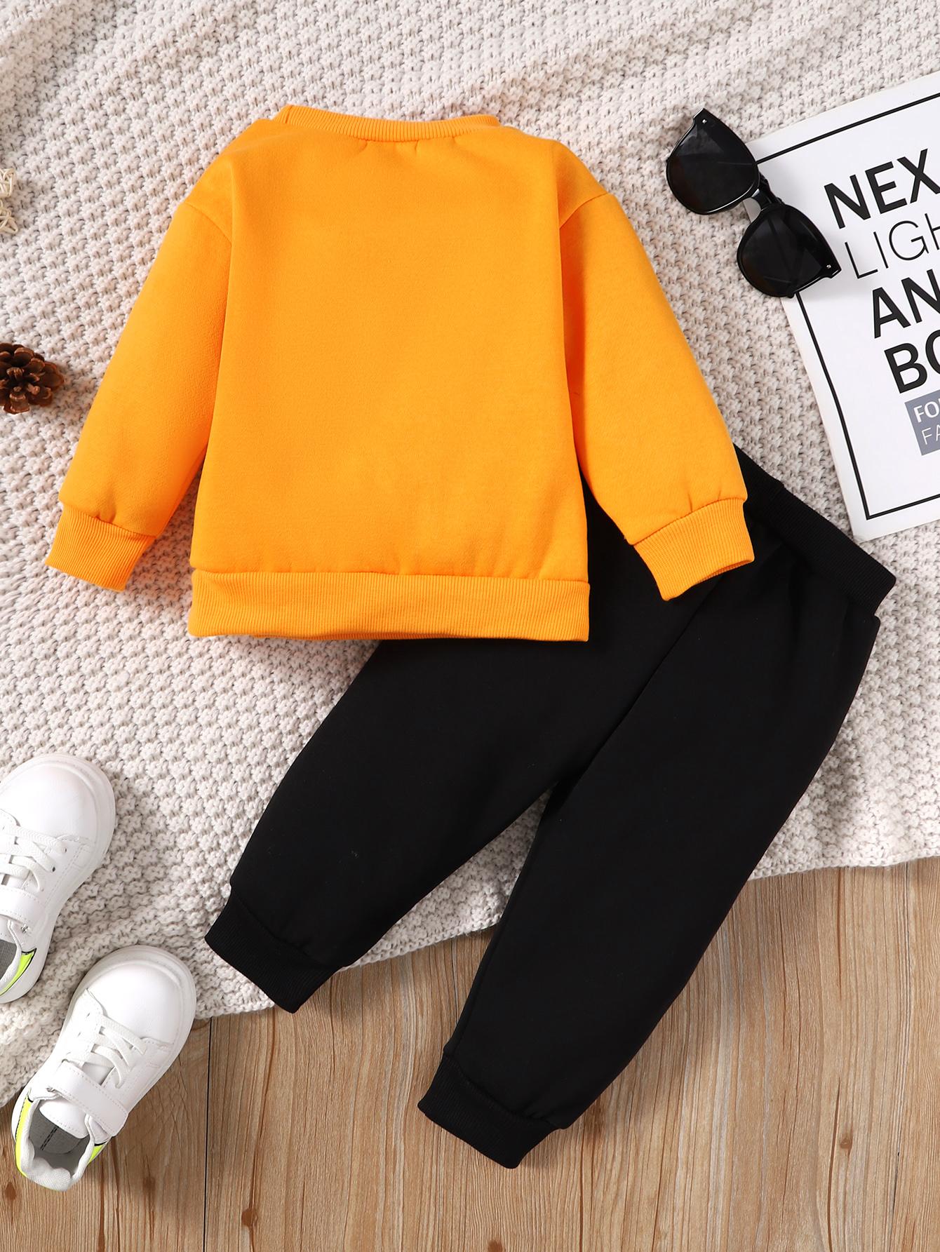 6M-3Y kid fashion Boys Outfits Cat Long Sleeve Winter Tops Elastic Pants 2Pcs Clothes Set Yellow Catpapa GS112208456