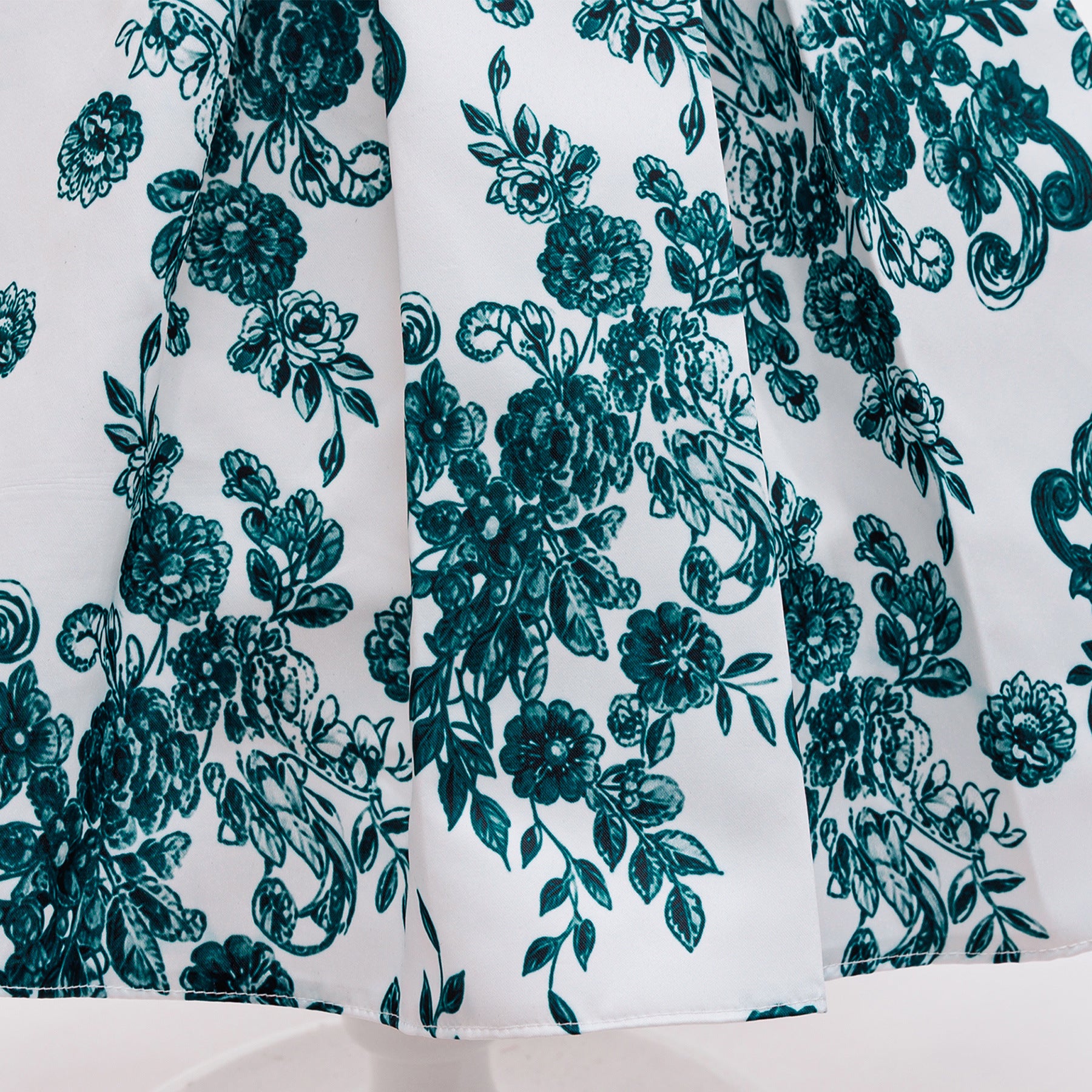 Wholesale 2-10Y Girls Sleeveless Green Floral Print Woven Princess Dress, Kids Birthday Party Satin Bow Soft Fabric Formal Gown
