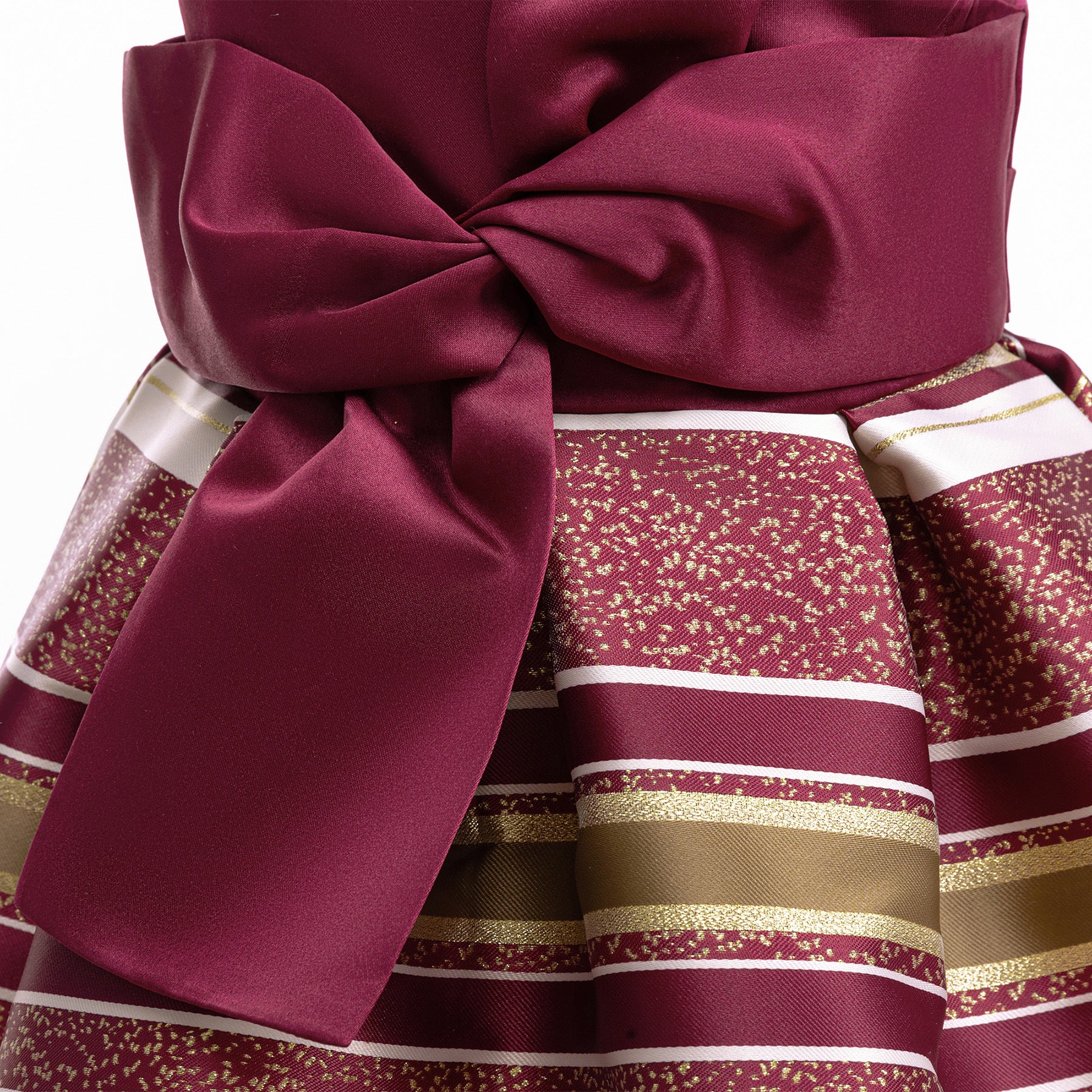 Wholesale 2-10Y Girls Sleeveless Big Bow Striped Jacquard Princess Dress, Kids Birthday Party Soft Woven Formal Gown