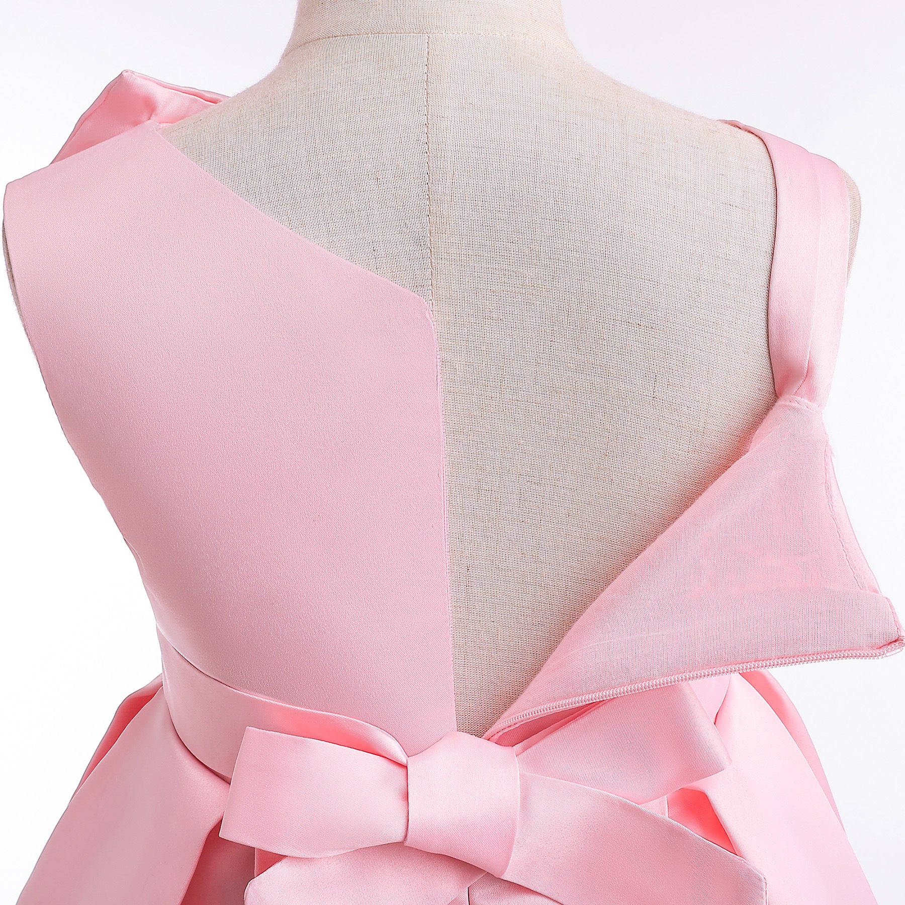 Wholesale 2-10Y Girls Single Strap Big Bow Woven Princess Dress, Kids Birthday Party Soft Matte Woven Formal Gown