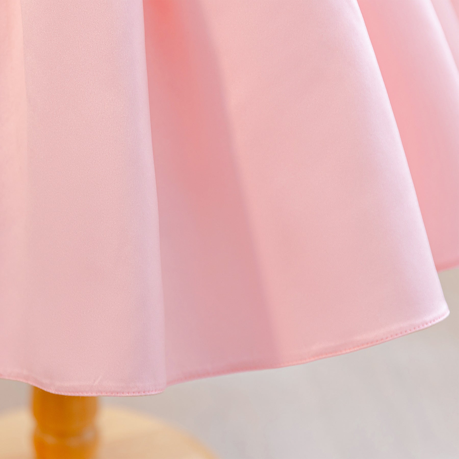 Wholesale 2-10Y Girls Puff Sleeve Rhinestone Floral Woven Princess Dress, Kids Birthday Party Soft Woven Formal Gown