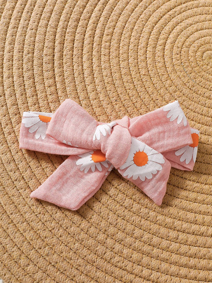 Wholesale 0-9M Baby Girls 3Pcs Daisy Rib Knit Outfit Set, Soft Waffle Rib Flutter Sleeve Bodysuit Flare Pants With Bow Headband
