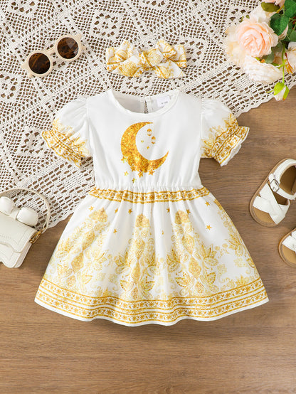 6M-3Y Wholesale Girls Dresses Muslim Eid Al-Fitr Bulk Kids Clothes Catpapa Kids Clothing Suppliers And Wholesalers