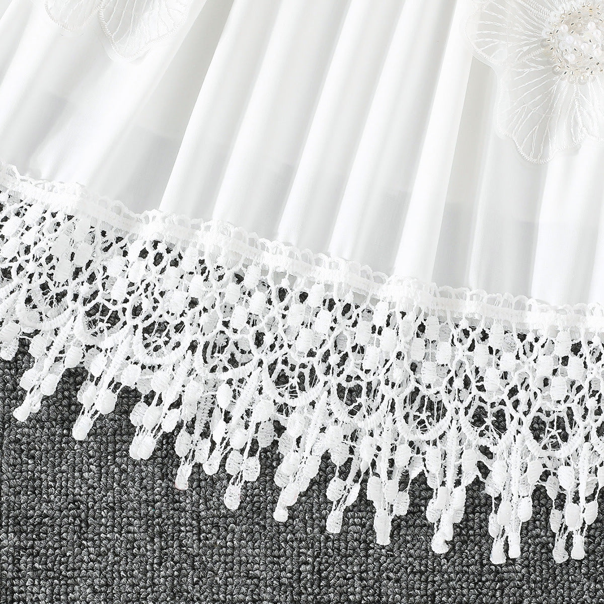 2-8Y Wholesale Girls Dress Bulk Flower Girl Dresses White Lace Christian Baptism Dress Muslim Eid Al-Fitr Bulk Kids Clothes