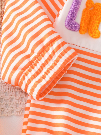 Wholesale 6M-4T Boys Striped Half Zip Polo Sweatshirt, Soft Knit Halloween Ghost Pumpkin Towel Embroidery Long Sleeve Top