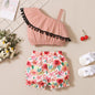 6M-3Y Ready Stock 6m-3y Baby Girls Clothes Summer One Shoulder Lotus Leaf Collar Tops Floral Shorts 2Pcs Outfits Catpapa 22103013