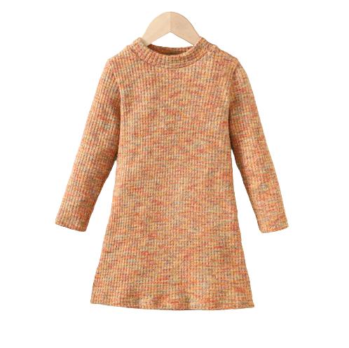 1-8Y Ready Stock Kids Girls Dress Fall Winter Brushed Waffle Knitted Long Sleeve Dress One Piece Casual Dress Catpapa 462307167
