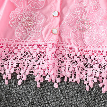 2-8Y Wholesale Girls Dress Bulk Flower Girl Dresses White Lace Christian Baptism Dress Muslim Eid Al-Fitr Bulk Kids Clothes