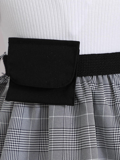 6M-3Y Baby girl lapel black and white checkered sleeveless dress baby girl dress baby girl clothes Catpapa 112211157