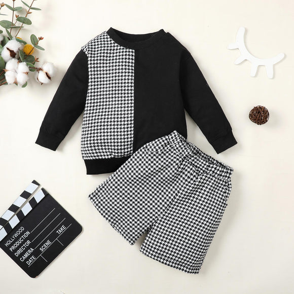 3-24M Kid Clothes Baby Girl Clothes Outfits Houndstooth Top&Short 2PCS Baby daliy wear Catpapa 200955