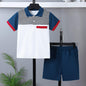 7-15Y Ready Stock Summer Outfits For Kid Boys Shorts Set Loose Patchwork Fake Pocket Polo Shirt Elastic Shorts Casual Fashion 2-Pieces Clothing Catpapa  462401003