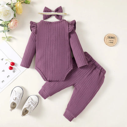 0-18M Custom design Baby romper baby girl 3pcs long sleeve cotton new born baby rompers set  ODM&OEM baby clothing wholesale Catpapa 132206015