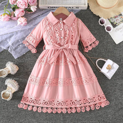 2-7Y Bulk Toddler Girls Dress Summer Christian Baptism Dress Princess Lace Elegant Dress Catpapa Kids Clothes Wholesale Vendors