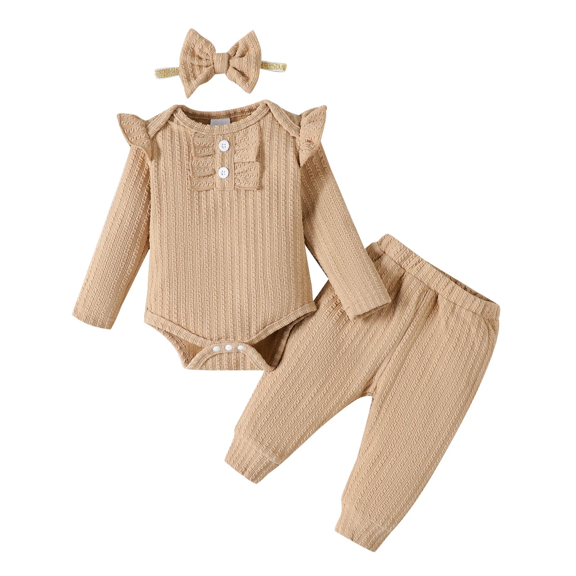 0-18M Custom design Baby romper baby girl 3pcs long sleeve cotton new born baby rompers set  ODM&OEM baby clothing wholesale Catpapa 132206015