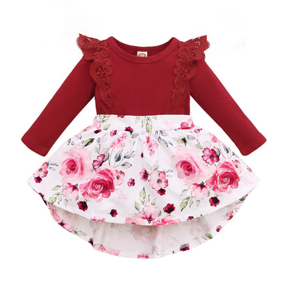 0-18M Custom baby girl clothes fall baby girl long sleeve romper dress wholesale baby clothing Catpapa YMX2008195