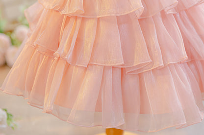 Wholesale Summer Mesh Princess Dress for Wholesale Teen Girls Clothes Set | Floral Print Kids Birthday Party Outfit | Breathable Toddler OOTD 2-7Y