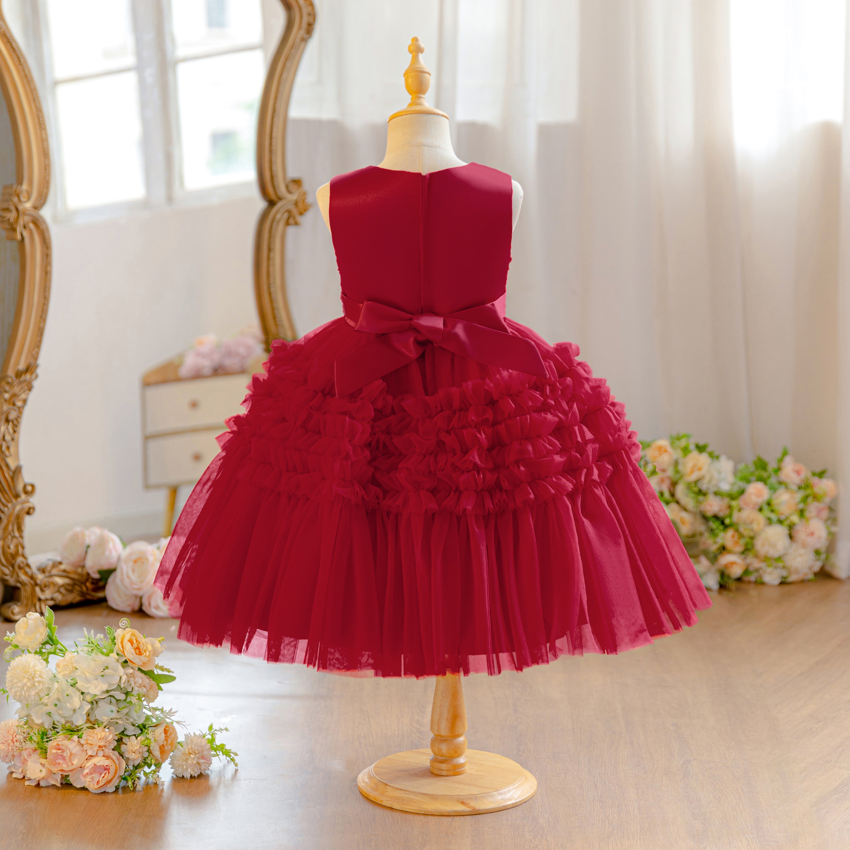 Wholesale Princess Lace Dress for Girls | Puffy Tulle Birthday Party Outfit & Piano Performance Costume | Formal Kids Ball Gown 2-8Y for Boutiques