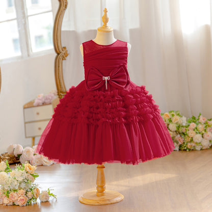 Wholesale Princess Lace Dress for Girls | Puffy Tulle Birthday Party Outfit & Piano Performance Costume | Formal Kids Ball Gown 2-8Y for Boutiques