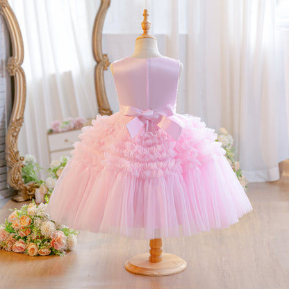 Wholesale Princess Lace Dress for Girls | Puffy Tulle Birthday Party Outfit & Piano Performance Costume | Formal Kids Ball Gown 2-8Y for Boutiques