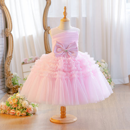 Wholesale Princess Lace Dress for Girls | Puffy Tulle Birthday Party Outfit & Piano Performance Costume | Formal Kids Ball Gown 2-8Y for Boutiques
