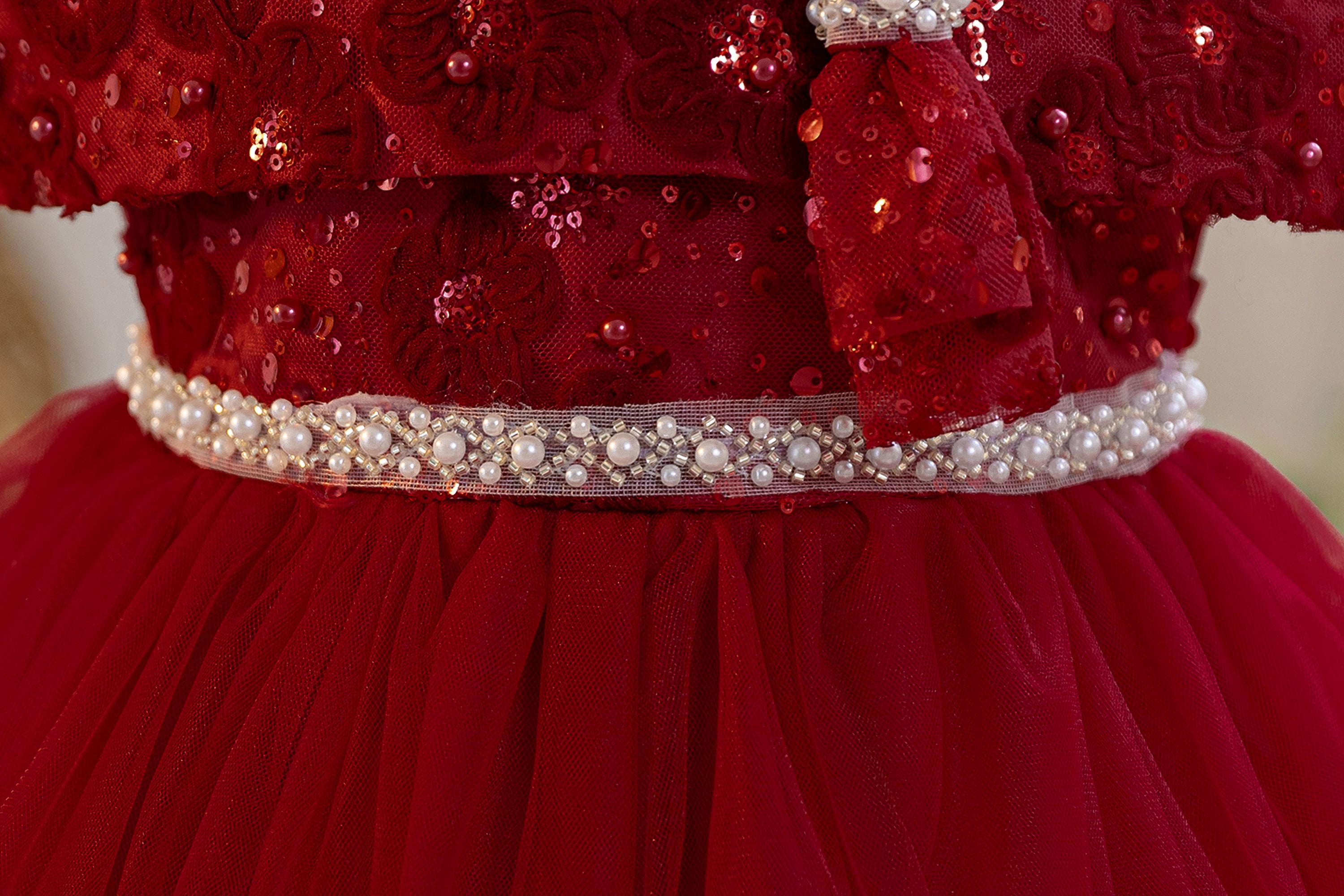 Wholesale 18M-7Y Girls Off Shoulder Sequin Tiered Tulle Princess Dress, Kids Birthday Party Bow Soft Mesh Formal Gown