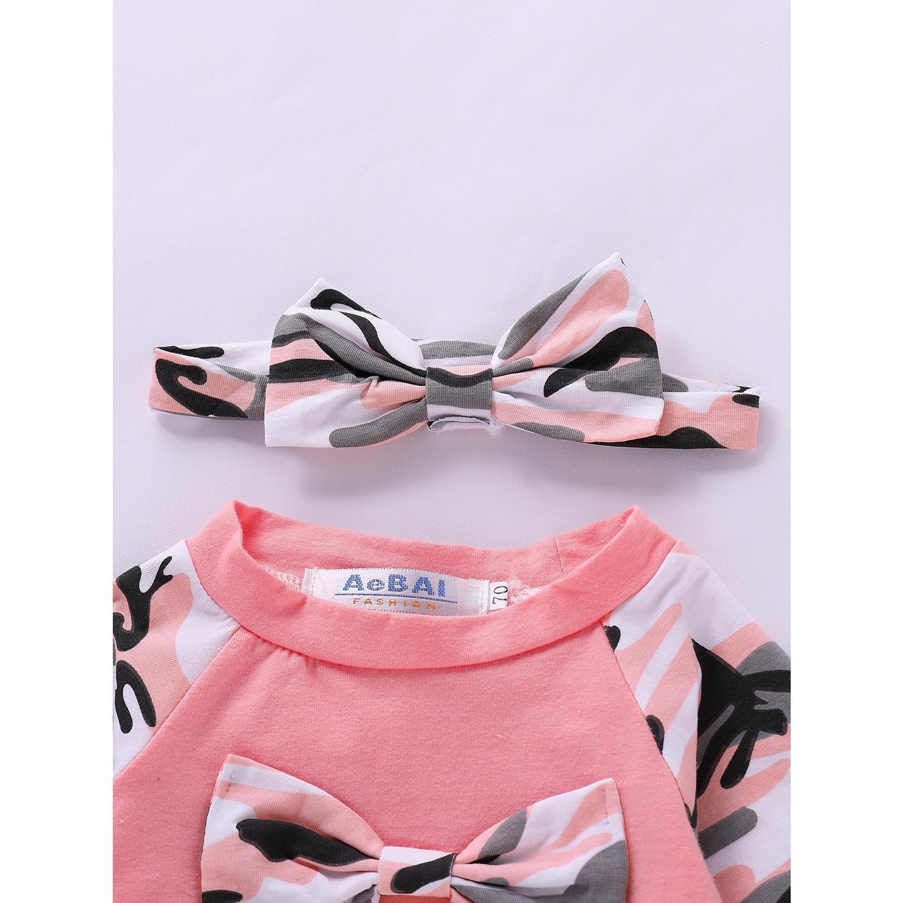 0-12M kid fashion Infant Baby Girl Clothes Baby Girl Outfits Long Sleeve Shirt Top Pants Headband 3PCS Clothing Set Catpapa 191019