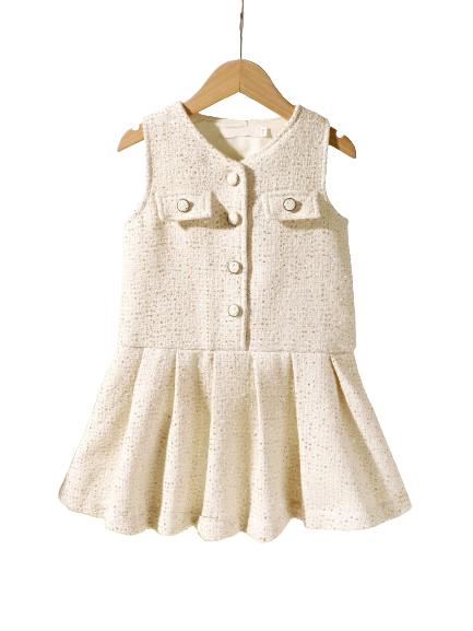4-12Y Ready Stock Kid Girls Princess Dress French High-end Sleeveless Pleated Skirt Fake Pocket One Piece Feast Dress,As Gift 4-12 Catpapa JEMY0305