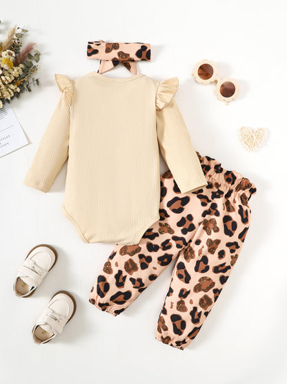 0-18M Baby Girls Long Sleeve Autumn Romper Baby Girl Leopard Suit Wholesale Baby Clothes Catpapa 462308183D