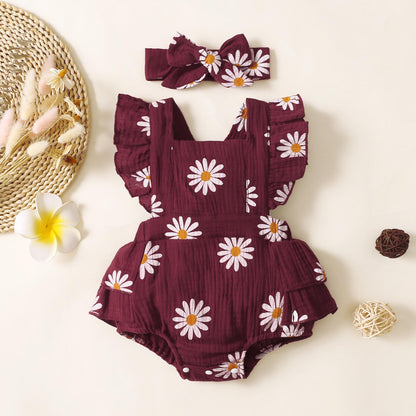 0-18M Baby Girls Clothes New Born Baby Bodysuit Daisy Flying Sleeve Romper Wholesale Baby Clothes Catpapa 32102758