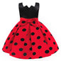 2-10Y Princess Dress For Girls Wave Point Print Bow Full Dress Performance One Piece Party Dress Catpapa ZT-8046