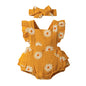 0-18M Kids Fashion Baby Girls Clothes New Born Girls Bodysuit Daisy Print Flying Sleeve Romper Headband Set Catpapa 32102758
