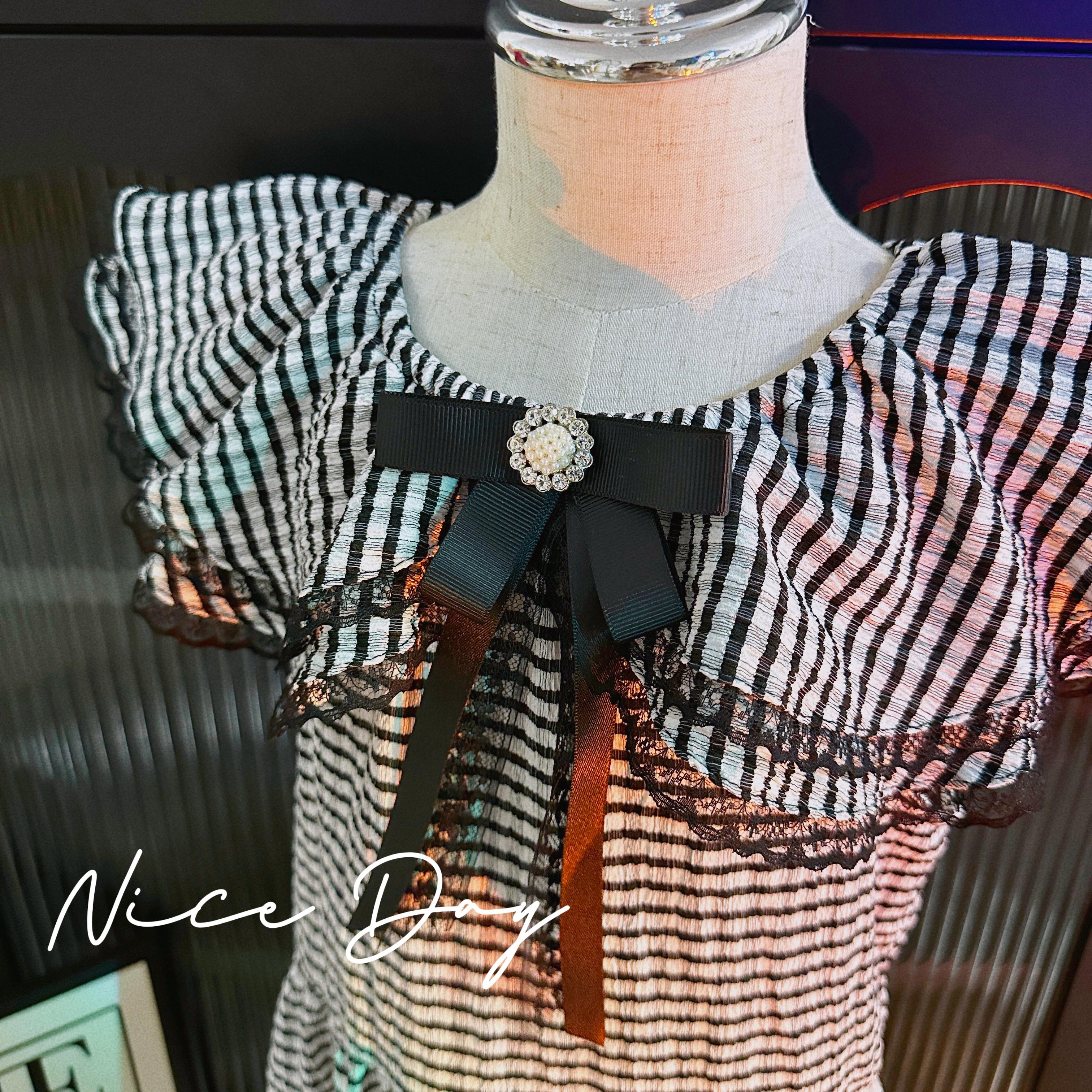 110-150 Ready Stock Girls Pincess Dress 110-150 Fashion Plaid Dress One Piece Birthday Performance Dress Black Catpapa JEMY016